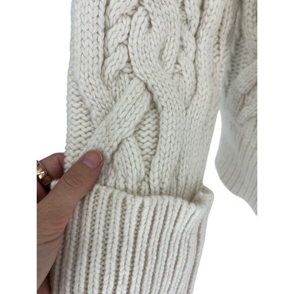 Citizens of Humanity Zola Cable-knit Cashmere Turtleneck Sweater in Ivory - Picture 12 of 14